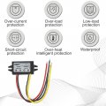 Hqrp Dc-dc Step Down Converter 12 24v To 5v 3a 15w With Open Wire Connector Power Supply Adapter Compatible Car Radio Dash Cam