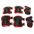Uxcell Skating Bike Skateboard Sports Protective Palm Wrist Elbow Knee Support Brace Set Red Black