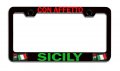 Con Affetto Sicily Italian Italy Black Metal License Plate Frame Tag Holder R30 