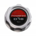 Vms Racing Silver Oil Cap With Powered By D16 Emblem In Cnc Machined Billet Aluminum Compatible Honda Acura Integra Engines