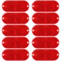 10 Pack Front Reflector Oval For Driveway Fence Gate Posts Trailers Safetys Automobiles Boats Mailboxes Reflector With Center 