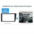 Aramox 2din Abs Radio Stereo Fascia Dash Frame Trim Bezel Replacement Fit For Civic Lhd 2001-2005 Black