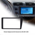 Aramox 2din Abs Radio Stereo Fascia Dash Frame Trim Bezel Replacement Fit For Civic Lhd 2001-2005 Black