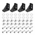 4set Inside Corner Bracket Gusset Kits 58x58x29mm 3060 Angle Connector For European 3030 Series Aluminum Profile Black 16 X 