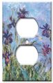 Art Plates Eletrical Outlet Duplex Cover Decorative Metal Wall Plate Monet Irises 