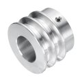 V-type Pulley 20mm Bore 40mm Outer Dia Double Groove Aluminum Alloy For Motor Shaft Drilling Machine 6mm 1 4 Pu Shape Belt 