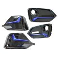 4pcs Rear Front Bumper Fog Light Garnish Covers For Honda Civic 2017 2018 2019 2020 2021 