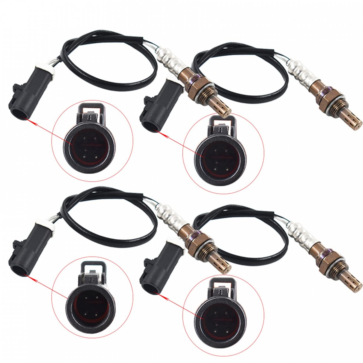 4pcs Oxygen O2 Sensor Replacement For 234-4046 234-4610 Fits Ford Mustang Taurus Thunderbird Lincoln Continental Sable