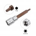 Uxcell T30 Torx Bit Socket 1 2 Square Drive Cr-v Sockets S2 Steel Bits 4 Length With Hex Shank Power Drill Adapter