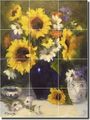 Brush With Color By Bette Jaedicke Sunflower Floral Ceramic Tile Mural 12 75 X 17 Kitchen Shower Backsplash 