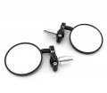 Adjustable Bar End Motorcycle Cafe Racer Bobber Mirrors Black Aluminum 