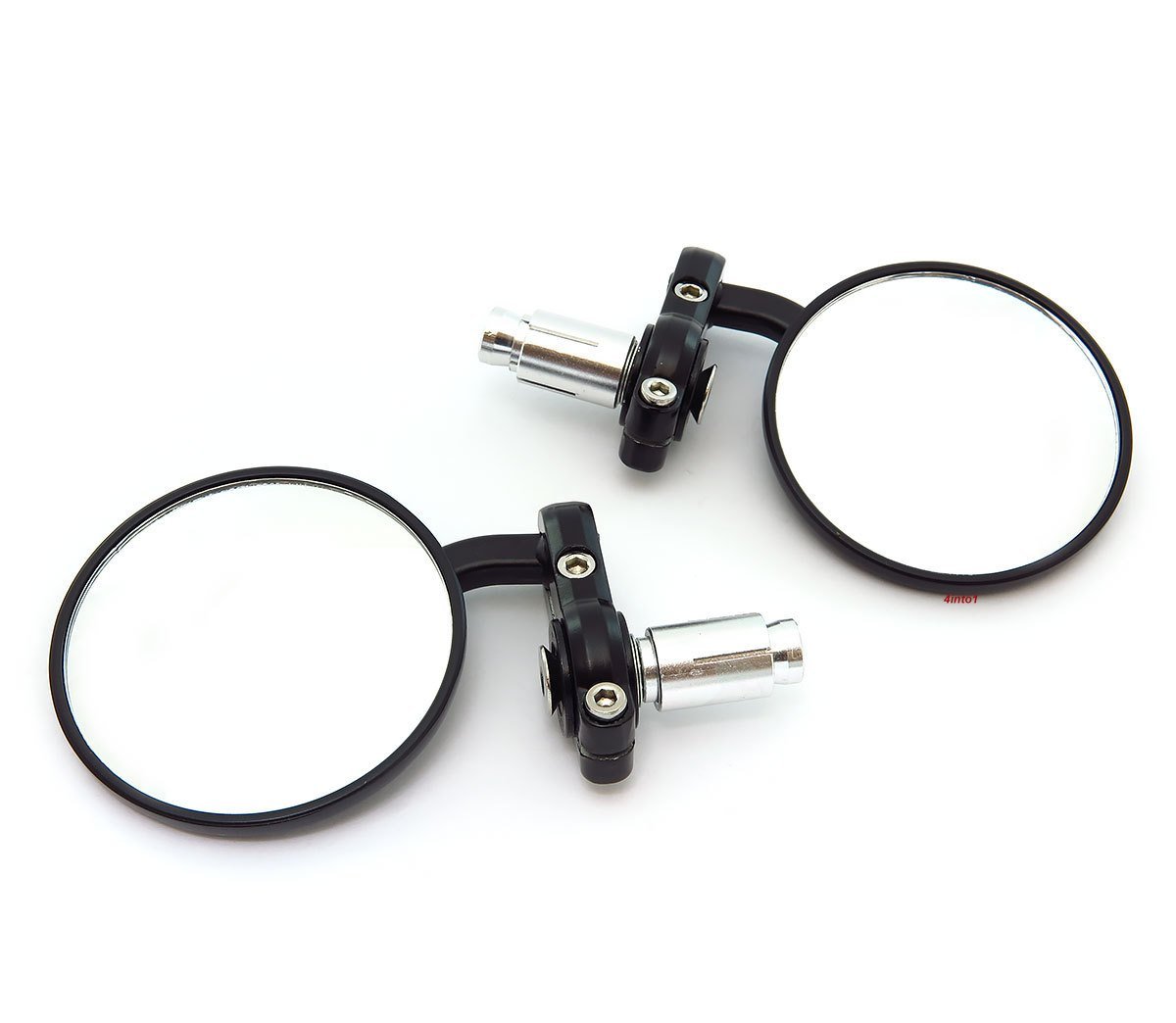 Adjustable Bar End Motorcycle Cafe Racer Bobber Mirrors Black Aluminum