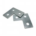 4 Pack 3 Hole L Shaped Flat Plate Connector For 1 2 Bolt In 1-5 8 Strut Channel Heavy Duty Electro-galvanized