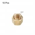 Uxcell 1 4-inch Brass Cap 10pcs G1 4 Female Pipe Fitting Hex Compression Stop Valve Connector