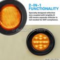 True Mods 2pc 2 5 In Amber Round Led Trailer Clearance Side Marker Lights Dot Approved Submersible Waterproof Reflector With 