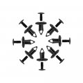 Kemimoto 200 Pcs 8mm Universal Plastic Push Clips Push-type Nylon Bumper Fastener Rivet Expansion Screws Replacement Compatible