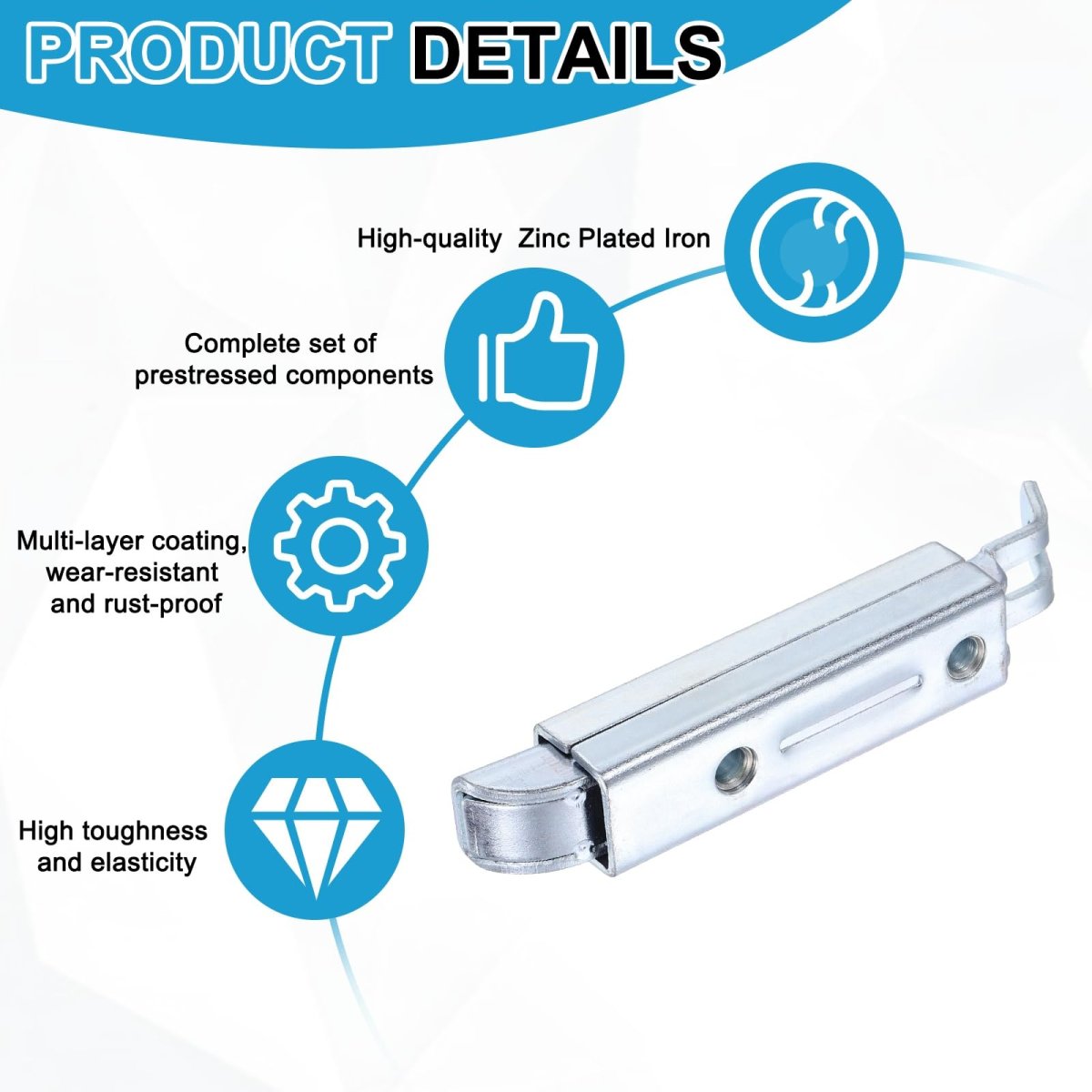 Slide Entry Slam Latch 2 Pack 4 6 In Automatic Spring Door Bolt Lock Zinc Plated Iron Cabinet Hardware For Industrial And Home