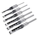 6pcs Square Hole Drill Bit For Wood 1 2 4 3 8 5 16 9 Hollow Chisel Mortiser Auger Spur Cutter Tool Hss Woodworking Carpentry 