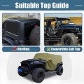 X Autohaux Suv Car Cover Cab Fit For Jeep Wrangler Jk Jl Hardtop 2 Door 2007-2021 Outdoor Sun Dust Wind Snow Protection 210d