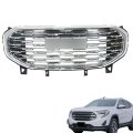 Front Bumper Hood Grille Upper Glossy Black With Chrome Straight Trim Style Replacement For Terrain Sport Utility 4-door 
