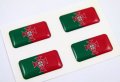 Portugal Mini Domed Decals Set 4 Emblems Portugese Car Bike Boat Stickers