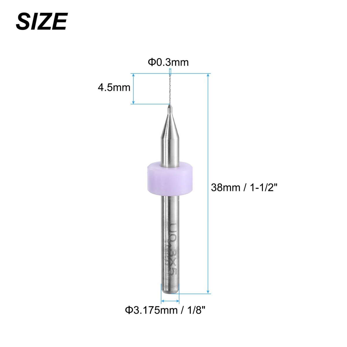 Pcb Drill Bits 0 3mm Tungsten Carbide Rotary Tool Jewelry Cnc Engraving Print Circuit Board Micro 1 8 Inch Shank 5 Pcs
