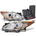 Auto Dynasty Chrome Housing Amber Side Projector Headlight Head Lamps Tool Kit For Mazda 3 10-13 