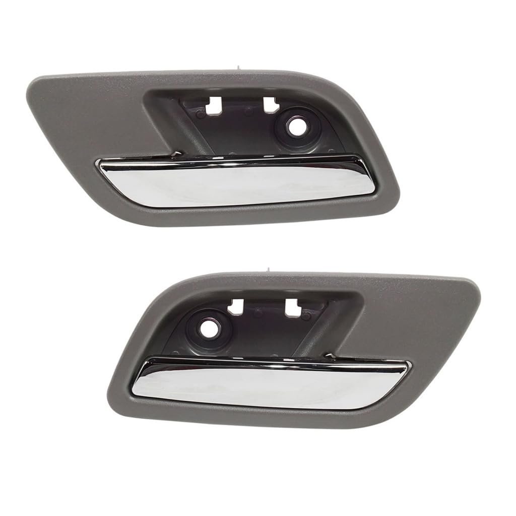 Rear Interior Door Handle Pair For Chevy Avalanche 2007 2013 Driver And Passenger Side Chrome Lever With Gray Bezel Replaces