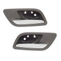 Rear Interior Door Handle Pair For Chevy Avalanche 2007 2013 Driver And Passenger Side Chrome Lever With Gray Bezel Replaces 