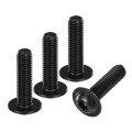 15pcs M8-1 25x30mm Flanged Button Head Socket Cap Screws 304 Stainless Steel Drive Fasteners Bolts Fully Thread Machine Black 