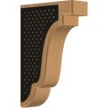 Ekena Millwork Bktw02x05x08belablch 1 3 4 W X 5 D 7 2 H Bedford Wood Bracket With Iron Craft Lattice Inlay Cherry 