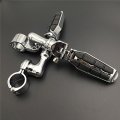 Xkh-chrome Short Angled Adjustable Highway Peg Mounting Kit With Footpeg Foot Rest Compatible V-star Roadstar Suzuki Boulevard