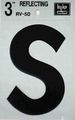 Hy-ko Rv-50 S 3 Black Vinylelf-stick Reflective Letter S 