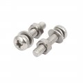 Uxcell M4x20mm 304 Stainless Steel Phillips Pan Head Bolt Screw Nut W Washer 20 Sets