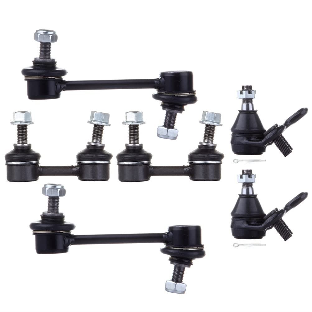 6-piece Fit 1993-1995 For Geo Prizm Toyota Corolla 2 Front Lower Ball Joint Sway Bar End Link Rear