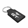 Ipick Image Compatible With Ford Mustang Gt Rectangular Black Leatherette Key Chain