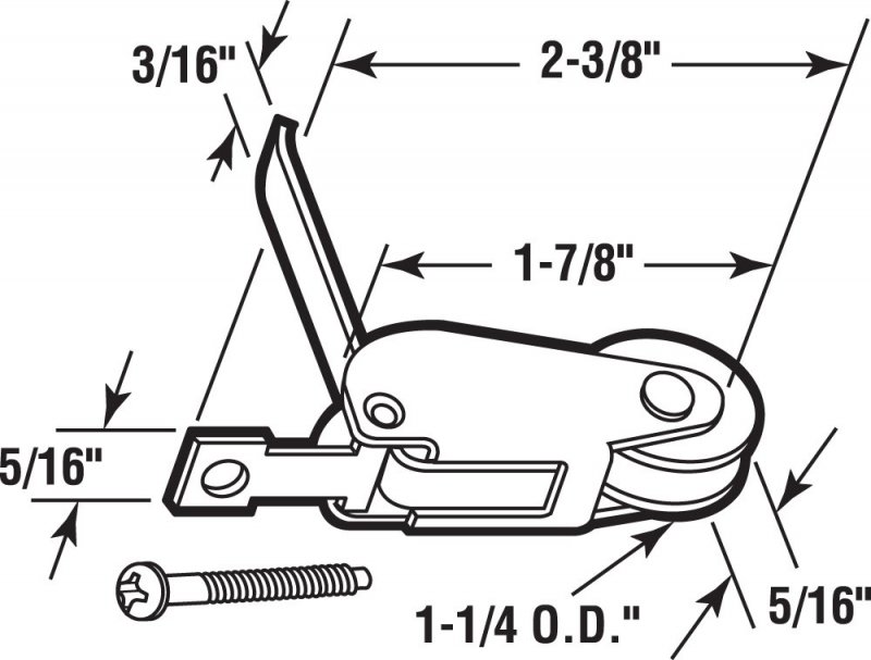 Prime-line B 654 1-1 4 In Nylon Sliding Screen Door Spring Tension Roller 2 Pack