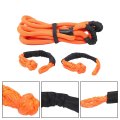 1in X 20ft Power Recovery Rope With 2 Soft Shackles Heavy-duty Over 30 Elasticity Nylon N66 Double-layer Weaving 34000 Pounds