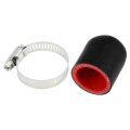 1 Pcs 30mm Length 28mm 10 Id Black Red Car Silicone Rubber Hose End Cap With Clamps Reinforced Blanking For Bypass Tube 