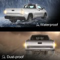 G-plus Tail Lights Pair Compatible With Toyota Tundra 2014 2015 2016 2017 2018 2019 2020 2021 Clear Lens Chrome Housing Lamps