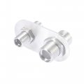X Autohaux Car 2 Port Inline Firewall Bulkhead Air Condition Heater Fitting Polished Billet Silver Tone