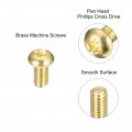Uxcell Brass Machine Screws M3x6mm Phillips Pan Head Fastener Bolts For Furniture Office Equipment Electronics 60pcs