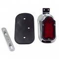 Chrome Red Metal Tombstone Brake Tail Light Signal For Motorcycles 12v Bulb Integrated Rear With License Plate Mount 7 5 In