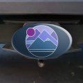 Abstract Geometric Mountainscape Oval Tow Trailer Hitch Cover Plug Insert