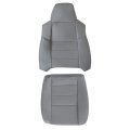 Driver Side Bottom Top Back Replacement Seat Covers Microfiber Leather Gray For Ford F250 F350 F450 F550 Lariat 2002 2003 2004 