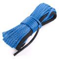 Winch Rope Replacement 7500 Lbs Strength 6mm Synthetic Blue 49 2 Ft Length With 36 In Protective Sheath 