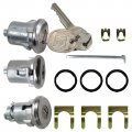 654394765282 Door Trunk Key Lock Set For Chevelle Malibu Monte Carlo And Camaro Silver Iron Corrosion Resistant Kit With 3