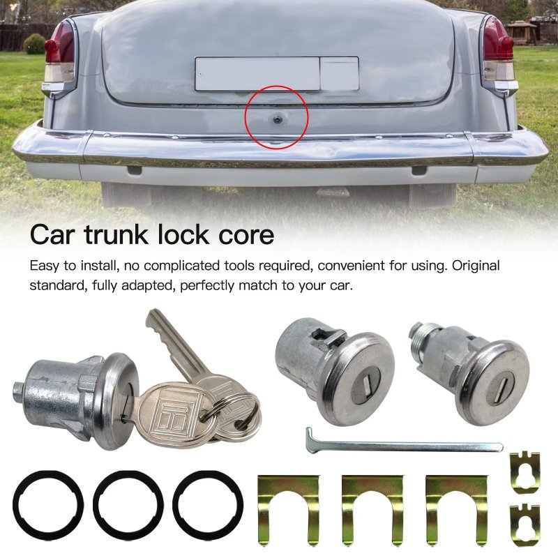 654394765282 Door Trunk Key Lock Set For Chevelle Malibu Monte Carlo And Camaro Silver Iron Corrosion Resistant Kit With 3