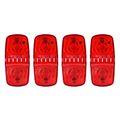 Surfacemount Bullseye 12-led Side Marker Clearance Light For Trailer Truck Bus Lorry 12v-24v Red Pack Of 4