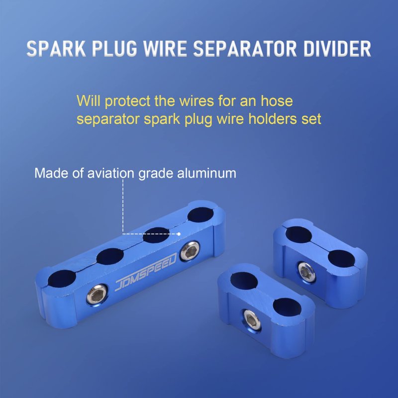 Engine Spark Plug Wire Separator Divider 8mm 9mm 10mm Blue 12pcs Replacement For 8 Cylinder Vehicles Racing Car